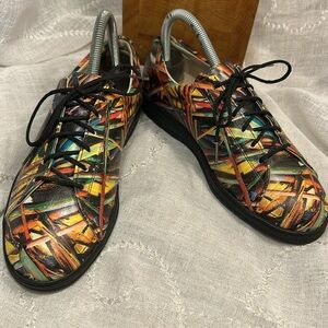 Jeon almost NEW leather colorful lace up shoes made in USA